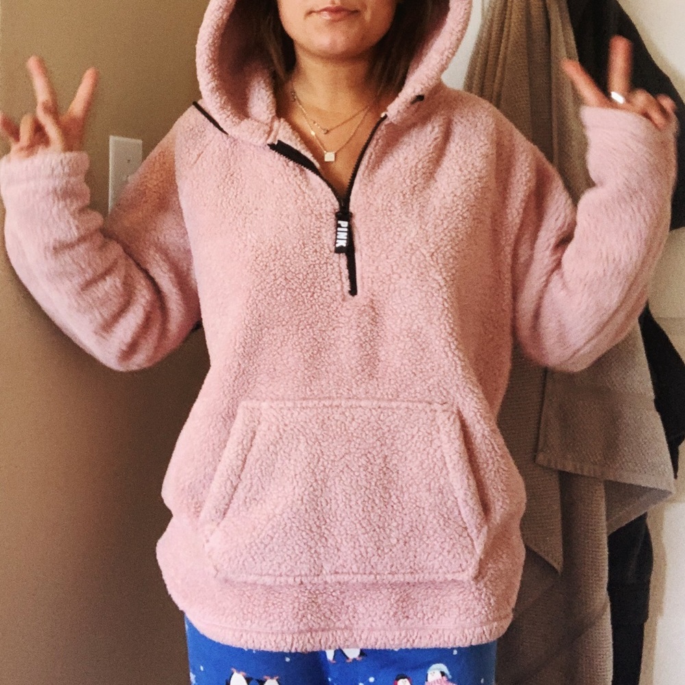 PINK fuzzy sweatshirt